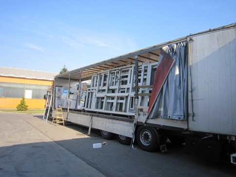 Loading of truck with carpentry